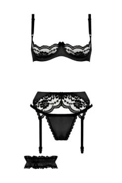 Christine 3-Delige BH Set Gush - Zwart -Obsessive Shop 060303 black 4