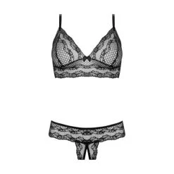 Christine Fleur Kanten BH Set Met Open Kruis - Zwart -Obsessive Shop 069504 001 S 4