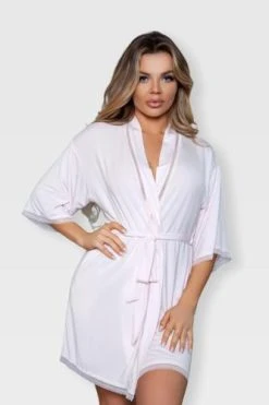 Be Wicked Sylvie Kimono Met Kant - Poeder Roze