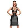 Noir Handmade Wetlook Jurk Met Netstof Details -Obsessive Shop 27167041021