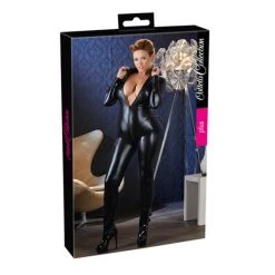 Cottelli Collection Plus Size Wetlook Catsuit Met Lange Rits -Obsessive Shop 27303401051 8