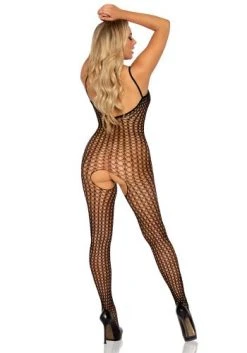 LEG AVENUE Gehaakte Catsuit Met Open Kruisje - Zwart -Obsessive Shop 8300 001 4