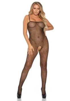 LEG AVENUE Gehaakte Catsuit Met Open Kruisje - Zwart -Obsessive Shop 8300 001 5