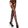 MUSIC LEGS Panty Met Open Kruis En Strikjespatroon - Zwart -Obsessive Shop 933 BLACK