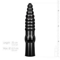 All Black Geribbelde Dildo - 34 Cm -Obsessive Shop AB20 7