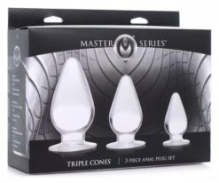 Master Series Triple Cones Anaalplug Set Van 3 - Transparant -Obsessive Shop AG457 CLEAR 3