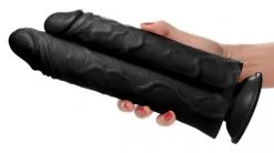 Master Cock Double Stuffer Dubbele Dildo 25 Cm - Zwart -Obsessive Shop AG773 Black 4