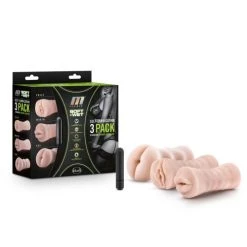 M For Men - Set Van 3 Masturbators Met Bullet Vibrator: Vagina, Anus, Mond -Obsessive Shop BL 84103 3