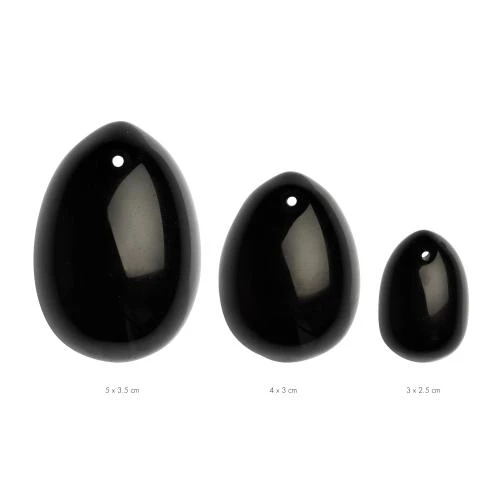 La Gemmes - 3-delige Yoni Egg Set - Zwarte Obsidiaan 3 La Gemmes - 3-delige Yoni Egg Set - Zwarte Obsidiaan