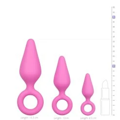 Easytoys Anal Collection Roze Buttplugs Met Trekring - Setje -Obsessive Shop ET213PNK 4