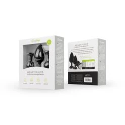 Easytoys Anal Collection Siliconen Buttplug Set Met Diamantjes - Hart -Obsessive Shop ET838BLK 5