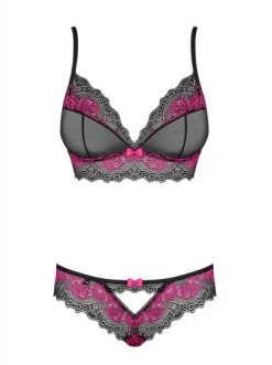 Obsessive Tulia 2-Delige BH Set - Zwart/Roze -Obsessive Shop OBS3345 2