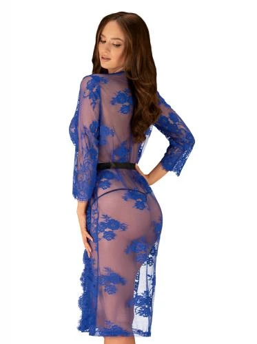 Obsessive Cobaltess Kanten Kimono - Blauw 4 Obsessive Cobaltess Kanten Kimono - Blauw - Afbeelding 2