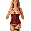 Obsessive Denissa Corset And Thong - Red -Obsessive Shop obs9834